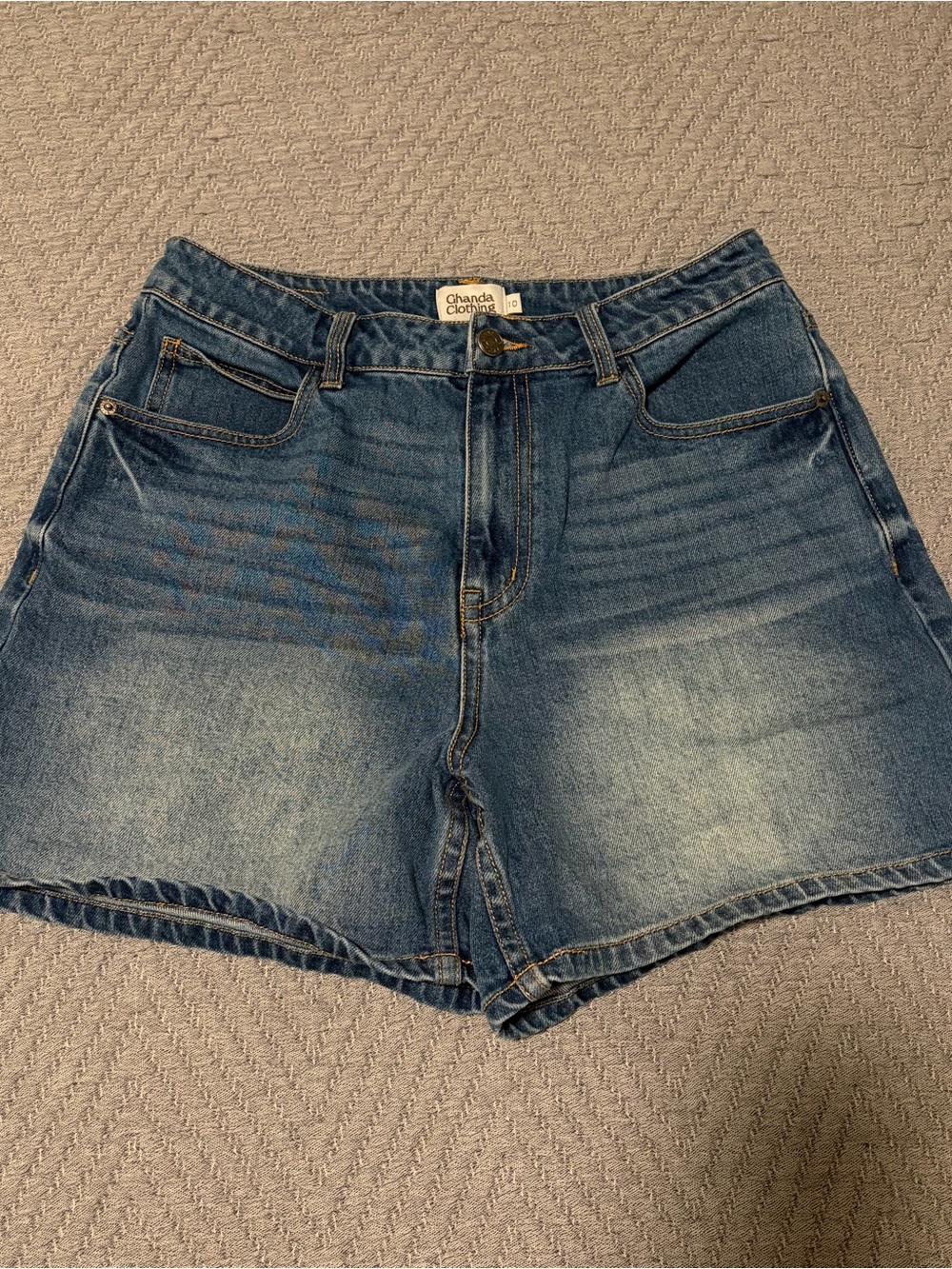Ghanda Faded Blue Denim Shorts